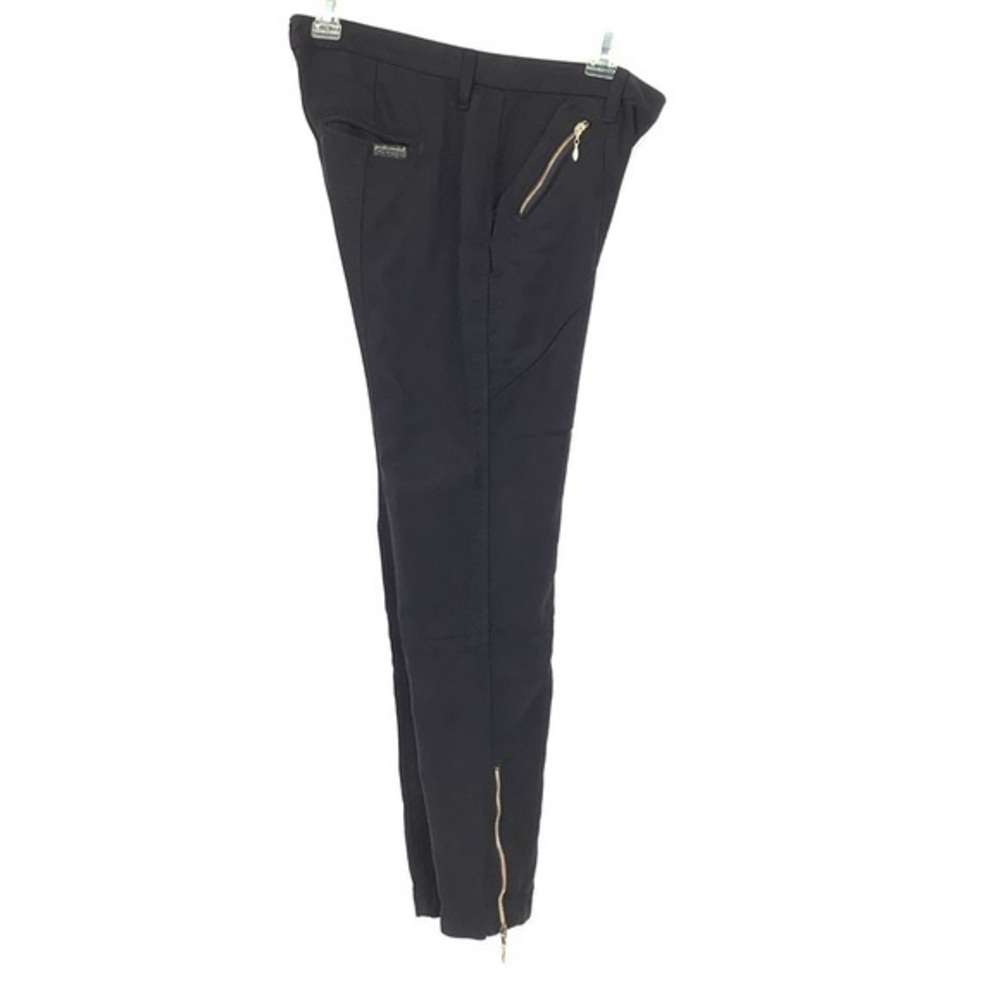 7 For All Mankind Moto Biker Zipper detailed Crop Pant Black Size 24 NWT